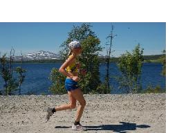 Maria Lundgren i St. Olavsloppet 2008. 13 mil på två dagar. Maria var första dam bägge dagarna.