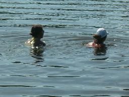 Jag och Ulrika i Kyrksjön sommaren 2008